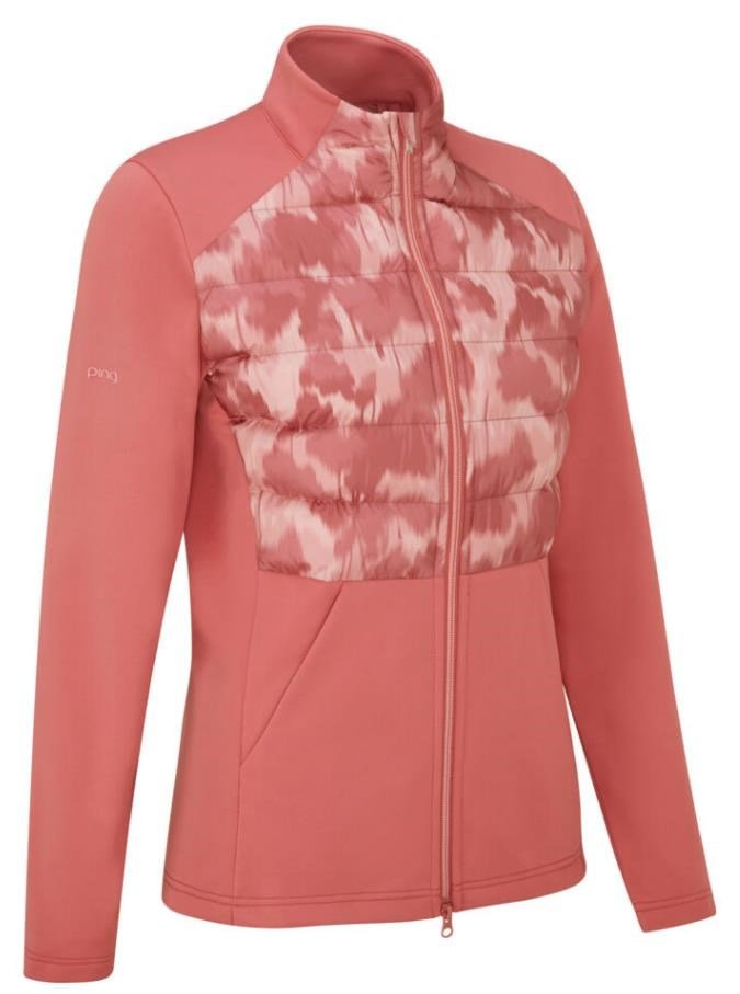 PING Clare Zoned fleece giacca da donna, rosa/rose multi