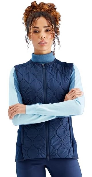 PING Seren insulated collarless gilet da donna, blu navy