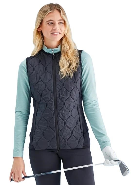 PING Seren insulated collarless gilet da donna, nero