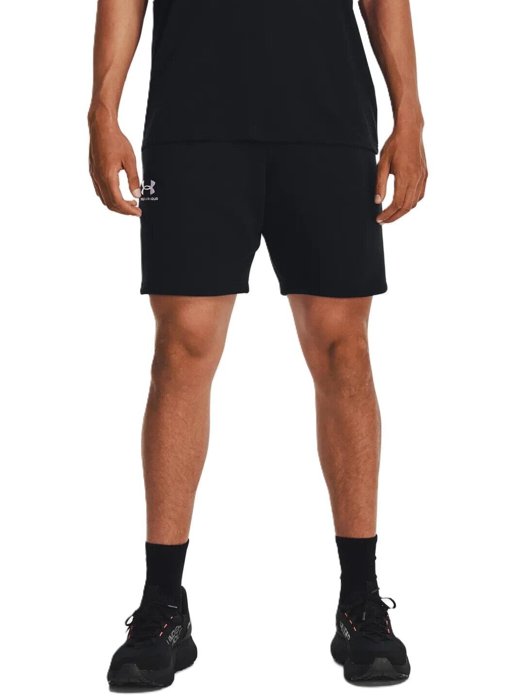 Under Armour Essential Fleece pantaloncini da uomo, nero/bianco