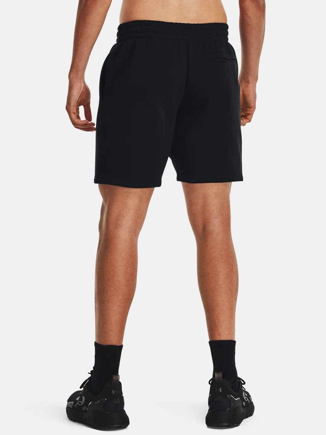 Under Armour Essential Fleece pantaloncini da uomo, nero/bianco