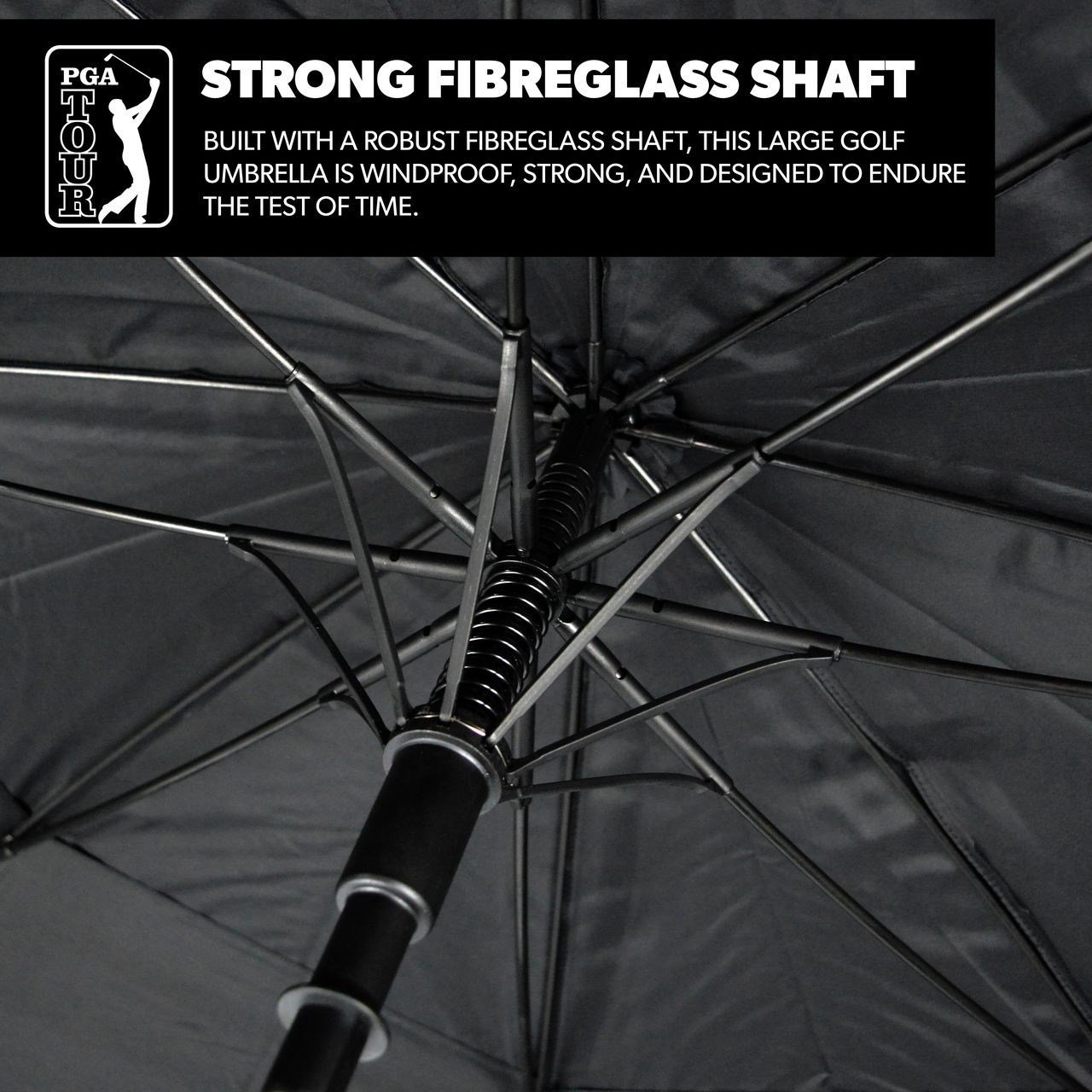 PGA Tour Windproof Double Canopy ombrello 62", nero