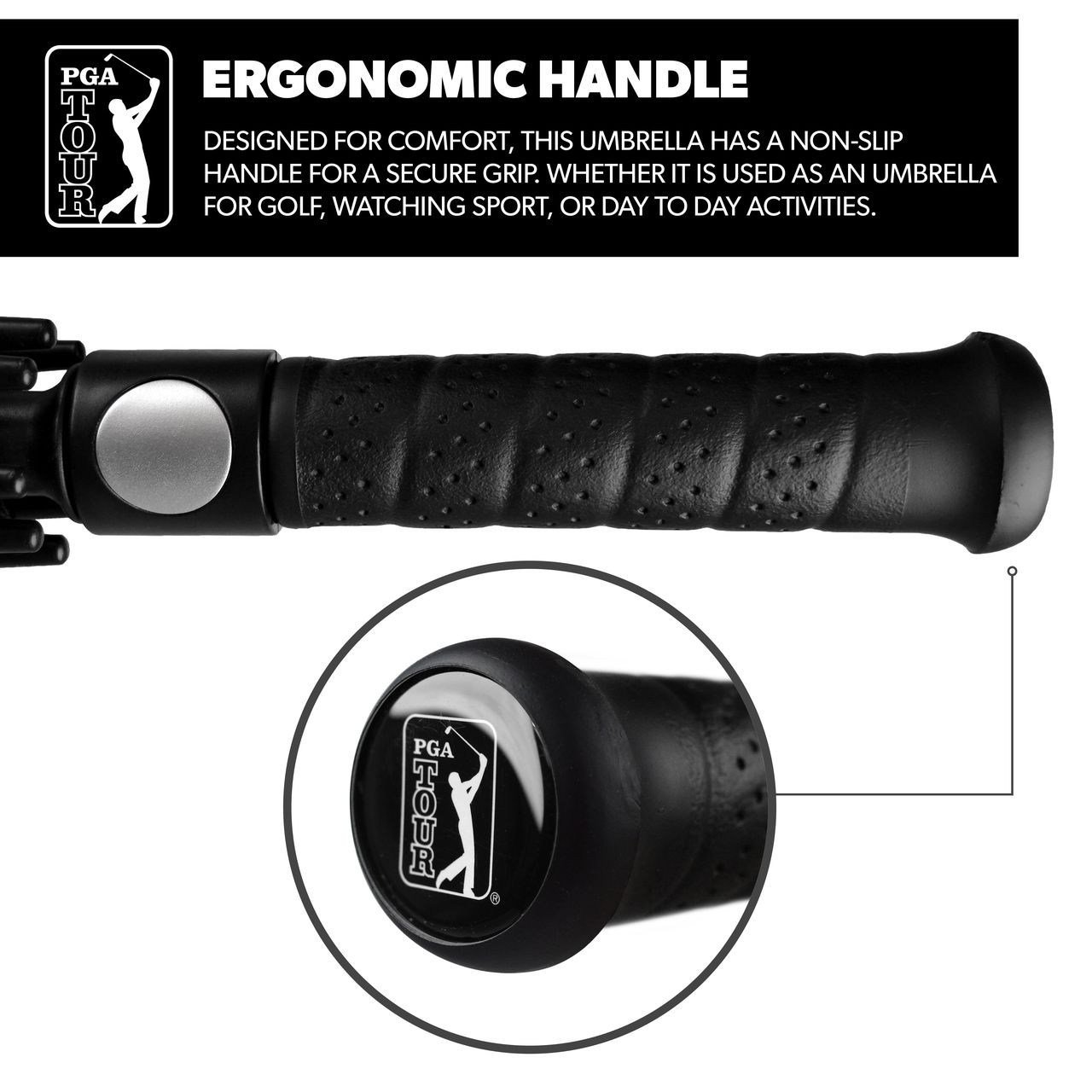 PGA Tour Windproof Double Canopy ombrello 62", nero