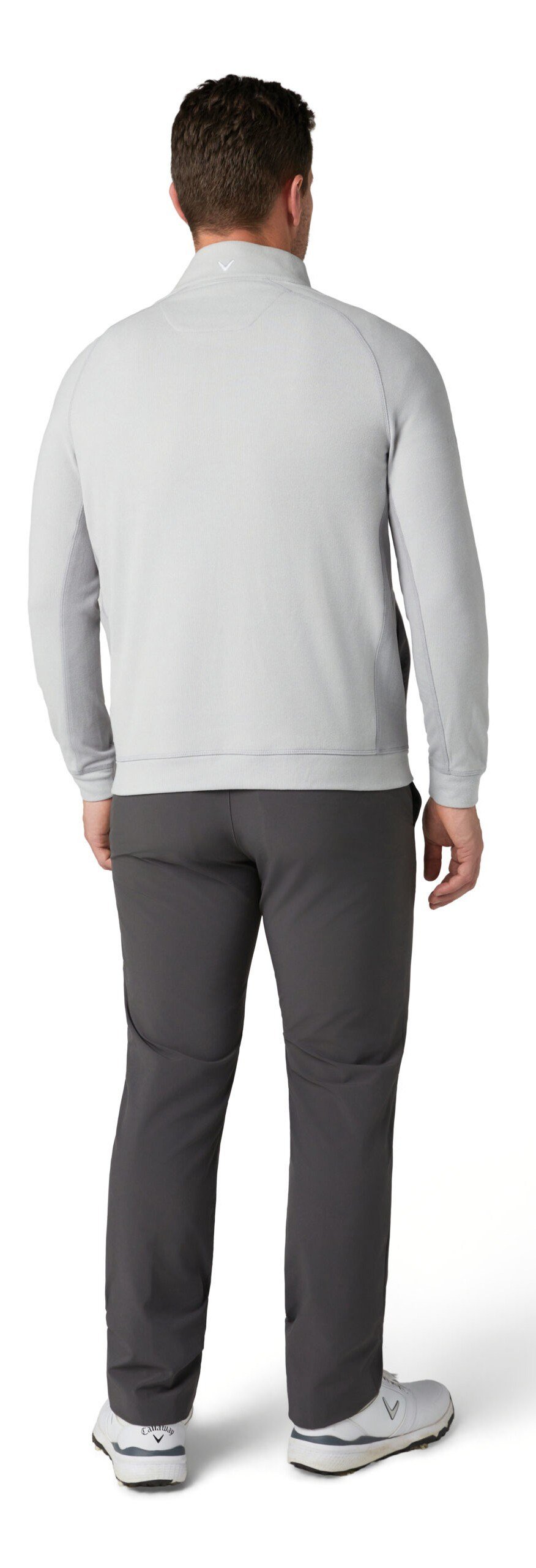 Callaway Brushed Rib 1/4 Zip felpa da uomo, concrete