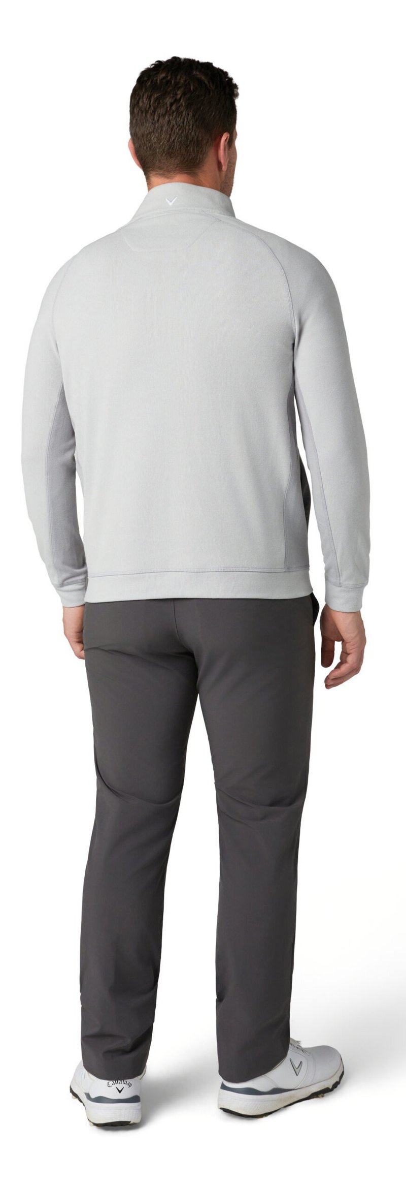 Callaway Brushed Rib 1/4 Zip felpa da uomo, concrete