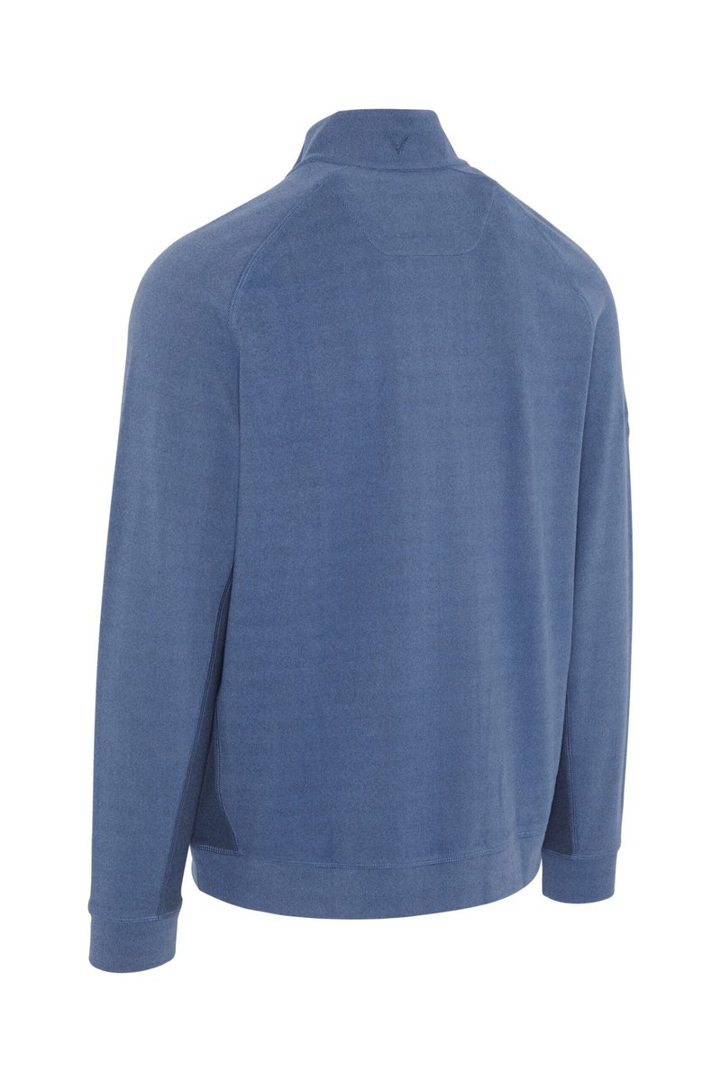 Callaway Brushed Rib 1/4 Zip felpa da uomo, peacoat heather