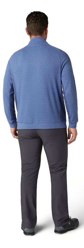 Callaway Brushed Rib 1/4 Zip felpa da uomo, peacoat heather