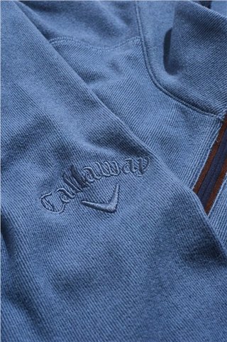 Callaway Brushed Rib 1/4 Zip felpa da uomo, peacoat heather