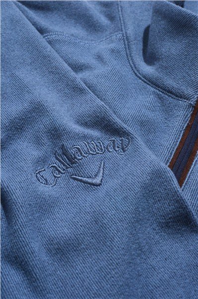 Callaway Brushed Rib 1/4 Zip felpa da uomo, peacoat heather