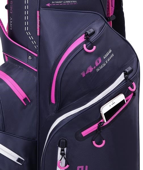 Big Max Dri Lite Silencio 2 Organizer cart bag, steel blue/argento/fuchsia