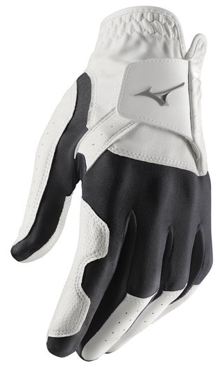 Mizuno Stretch guanto da golf uomo, bianco/nero