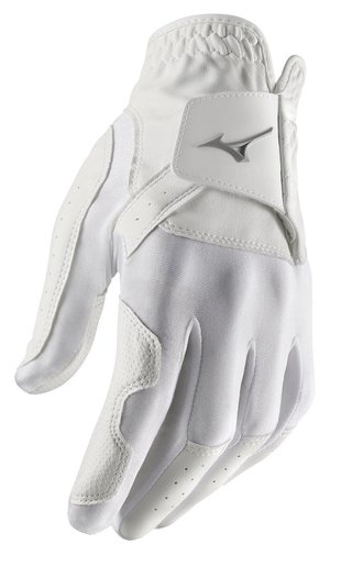 Mizuno Stretch guanto da golf uomo, bianco