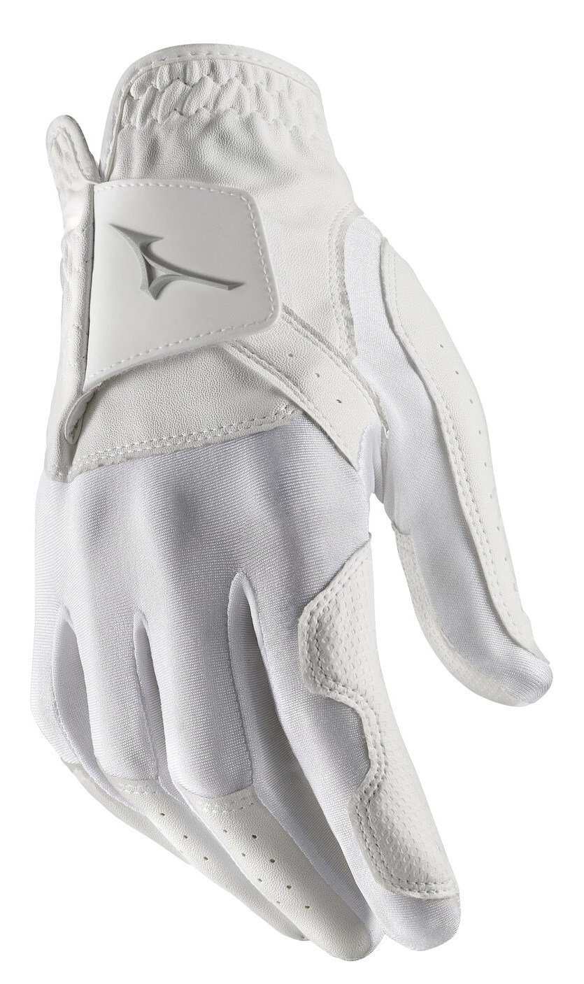Mizuno Stretch guanto da golf uomo, bianco