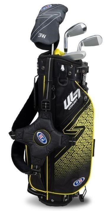 U.S. Kids Golf UL7-42 (107cm) W25 set da golf junior, 4 mazze + stand bag, nero/giallo