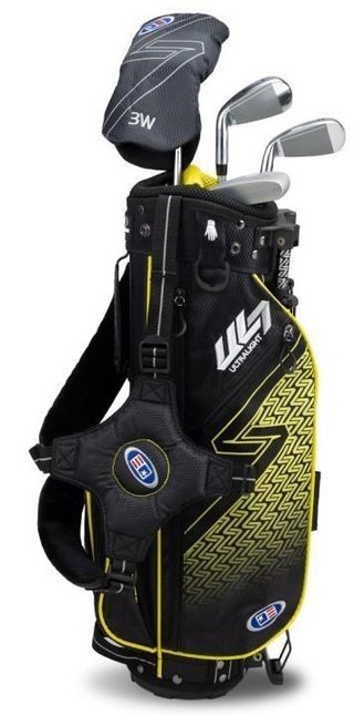 U.S. Kids Golf UL7-42 (107cm) W25 set da golf junior, 4 mazze + stand bag, nero/giallo