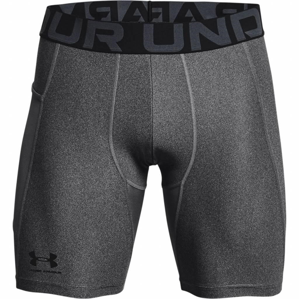 Under Armour HeatGear Shorts boxer da uomo in compressione, carbon heather/black