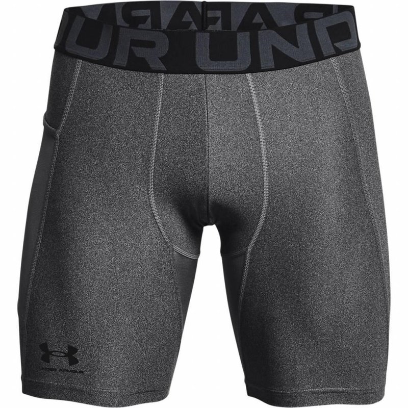 Under Armour HeatGear Shorts boxer da uomo in compressione, carbon heather/black