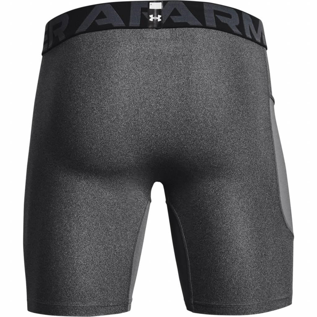 Under Armour HeatGear Shorts boxer da uomo in compressione, carbon heather/black