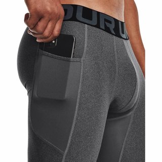 Under Armour HeatGear Shorts boxer da uomo in compressione, carbon heather/black