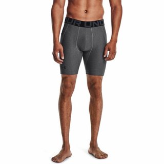 Under Armour HeatGear Shorts boxer da uomo in compressione, carbon heather/black