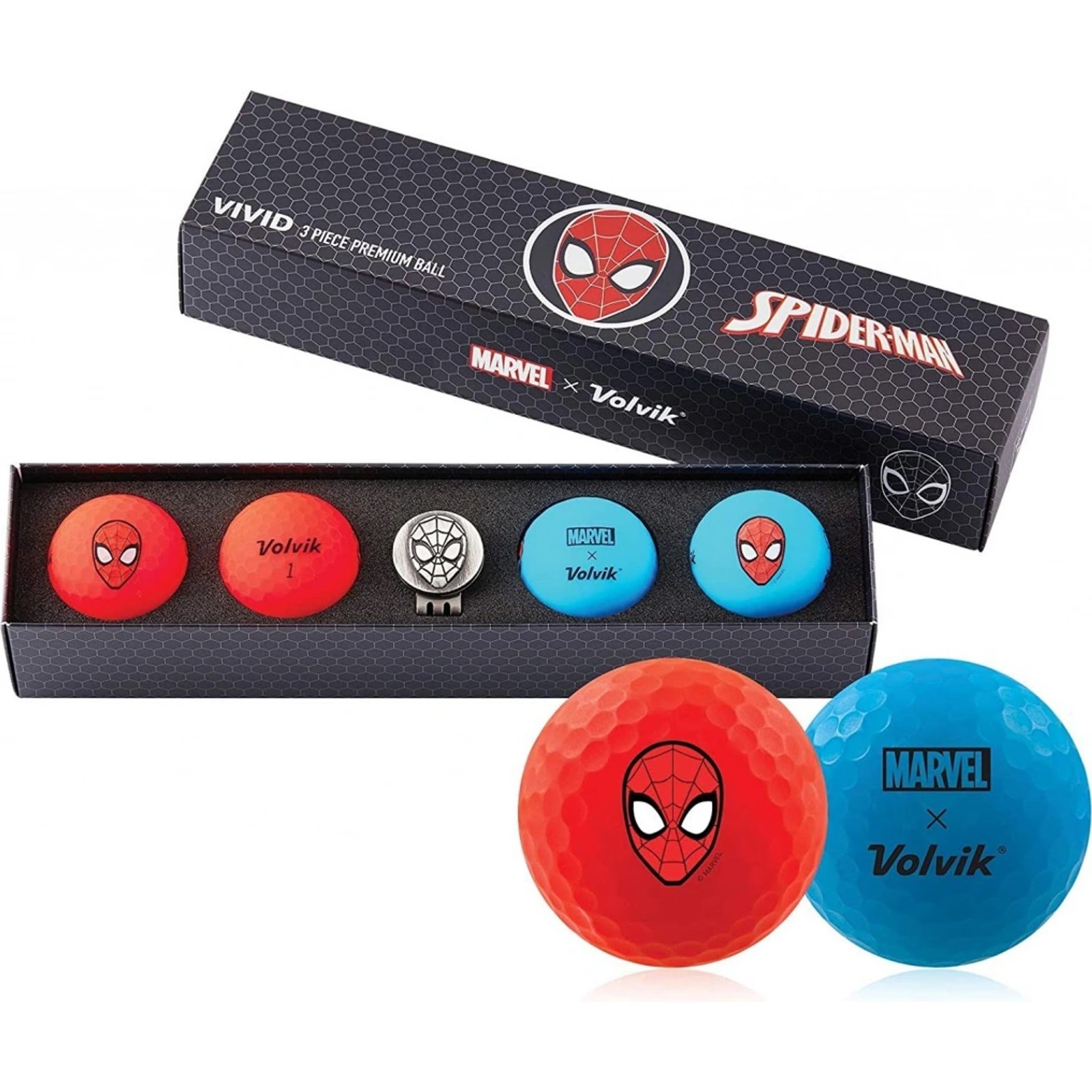 Volvik VIVID MARVEL SPIDERMAN palline da golf, mix di colori