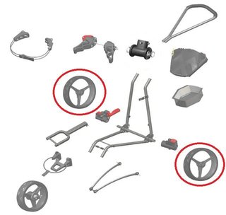Big Max SPARE PART - Big Max Rear wheel (1PC) accessorio per carrello, verde