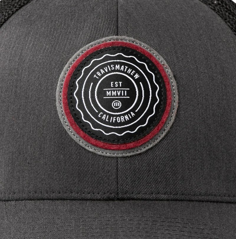 Travis Mathew The Patch cappellino da uomo, heather grey pinstripe