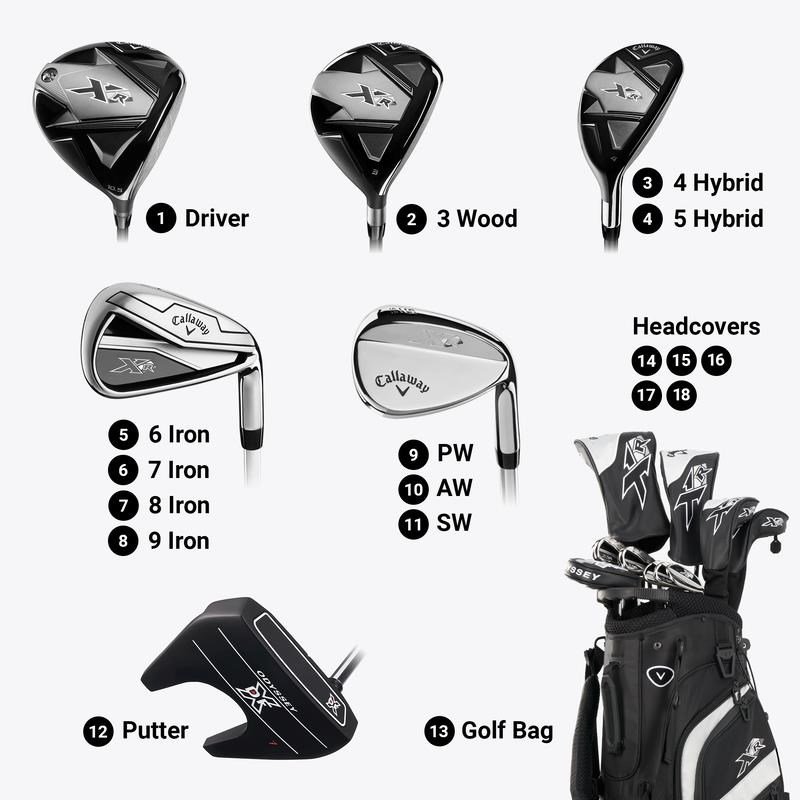 Callaway XR 26 13PC Black/Silver set da golf uomo, grafite