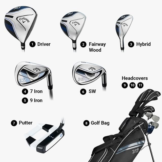 Callaway XJ-3 8PC set golf junior, grafite, +stand bag, nero