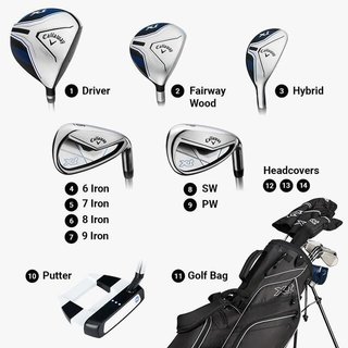 Callaway XT 26 11PC set da golf junior, grafite, +stand bag, nero
