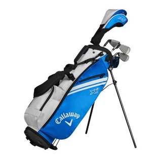 Callaway XJ-2 7PC set da golf junior, grafite, + stand bag, blu/bianco