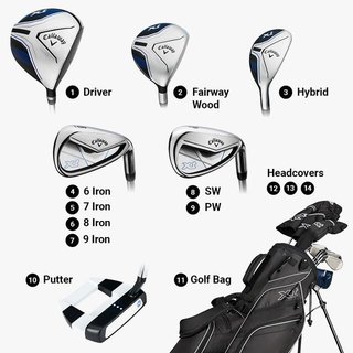 Callaway XT 26 11PC set da golf junior, grafite/acciaio, + stand bag, nero