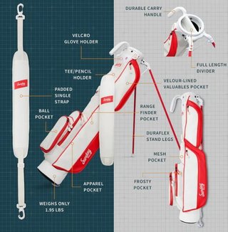 Sunday Golf Loma pencil bag, rosso/bianco sporco