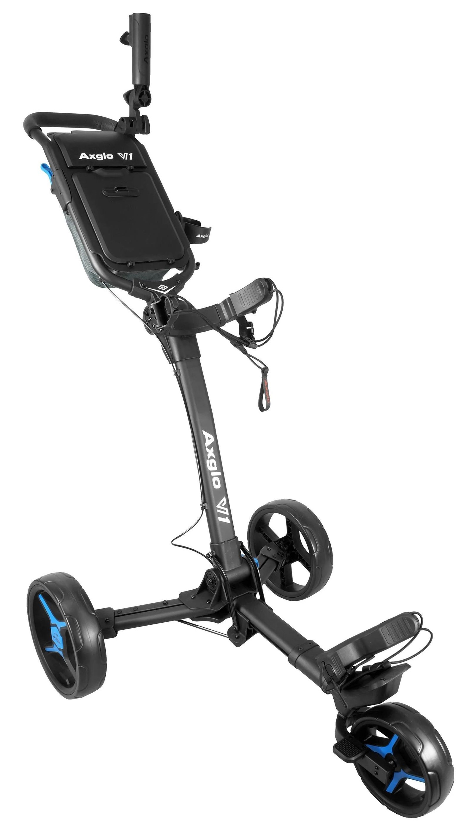 Axglo V1 carrello manuale da golf, nero/blu