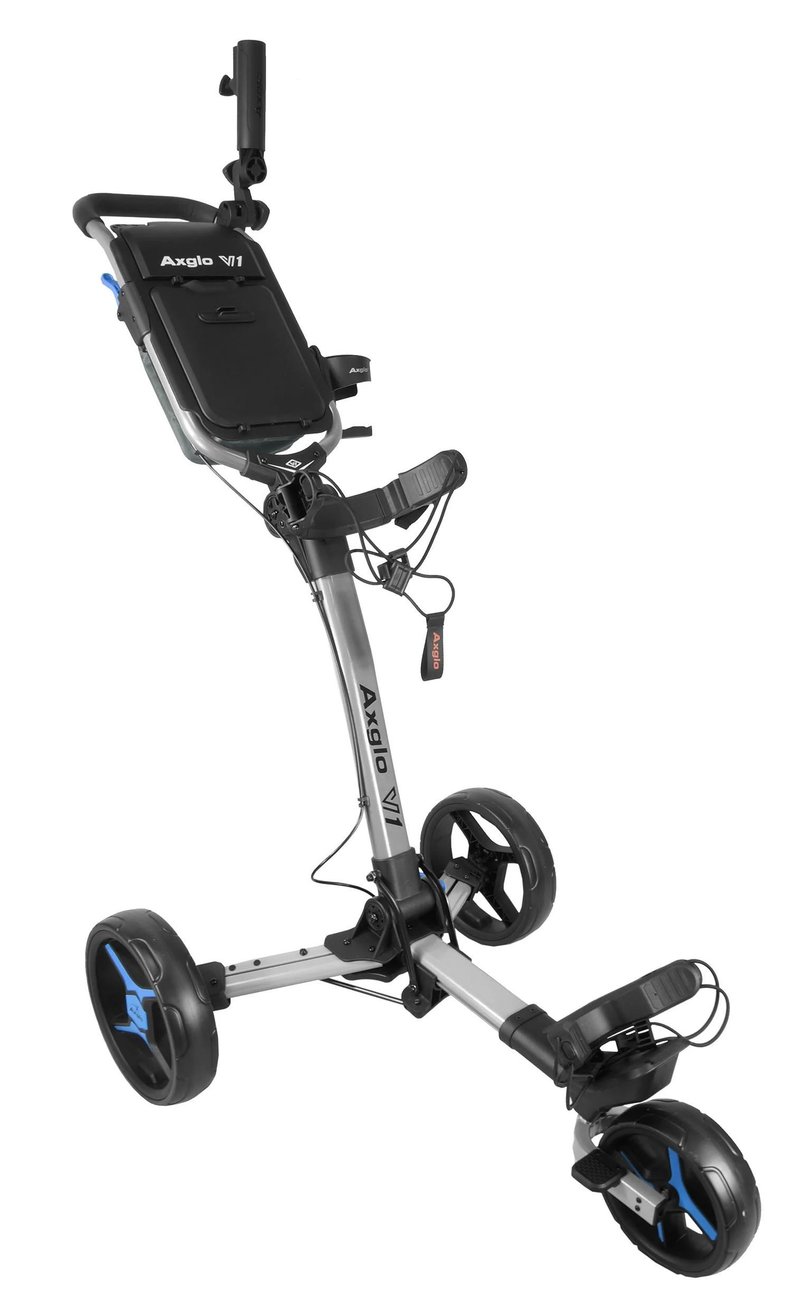 Axglo V1 carrello manuale da golf, argento/blu