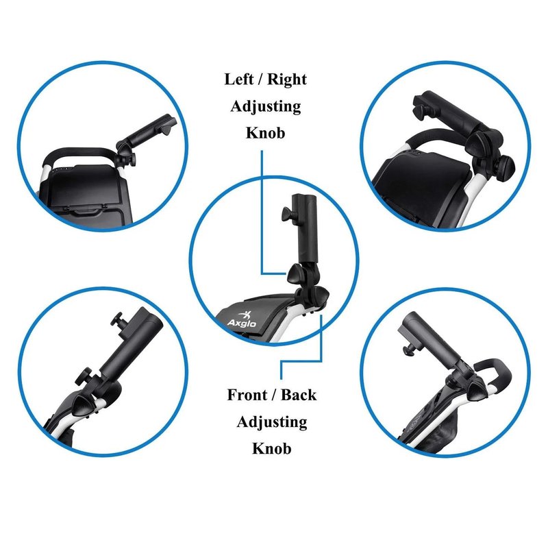 Axglo Adjustable Umbrella Holder accessorio per carrello, nero
