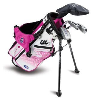 U.S. Kids Golf UL7-42 (107cm) set golf junior, grafite, + stand bag, bianco/rosa