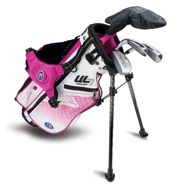 U.S. Kids Golf UL7-42 (107cm) set golf junior, grafite, + stand bag, bianco/rosa