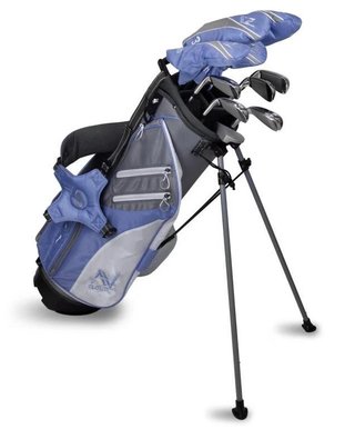 U.S. Kids Golf AV Cloud-60 (152cm) 11-Club set da golf junior, grafite, + stand bag, grigio/bianco/blu