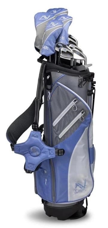 U.S. Kids Golf AV Cloud-60 (152cm) 11-Club set da golf junior, grafite, + stand bag, grigio/bianco/blu