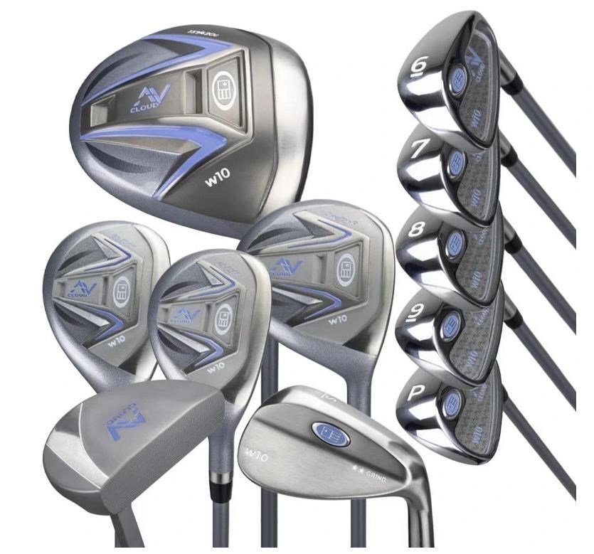 U.S. Kids Golf AV Cloud-60 (152cm) 11-Club set da golf junior, grafite, + stand bag, grigio/bianco/blu