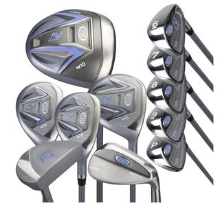U.S. Kids Golf AV Cloud-60 (152cm) 11-Club set da golf junior, grafite, + stand bag, grigio/bianco/blu