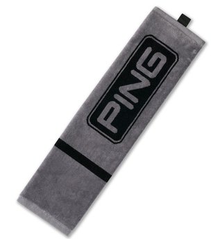 PING Trifold asciugamano da golf, nero/grigio