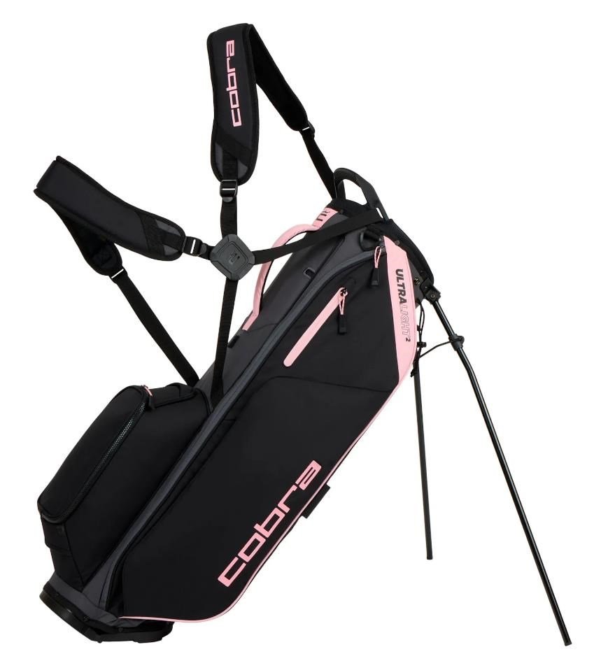 Cobra Ultralight 2 stand bag, nero/oro rosa