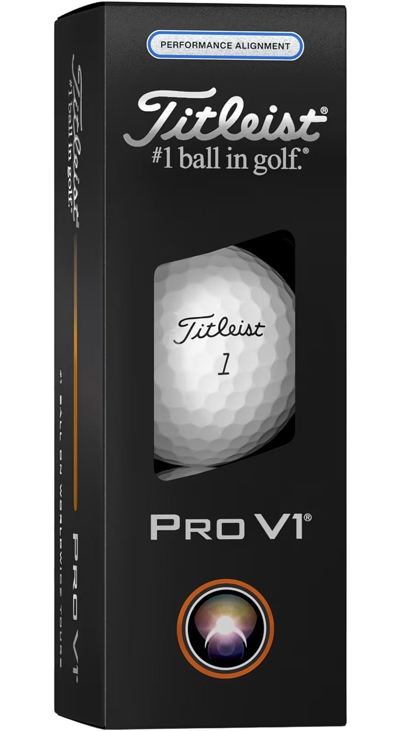 Titleist Pro V1 2025 palline da golf, Performance Alignment Blue