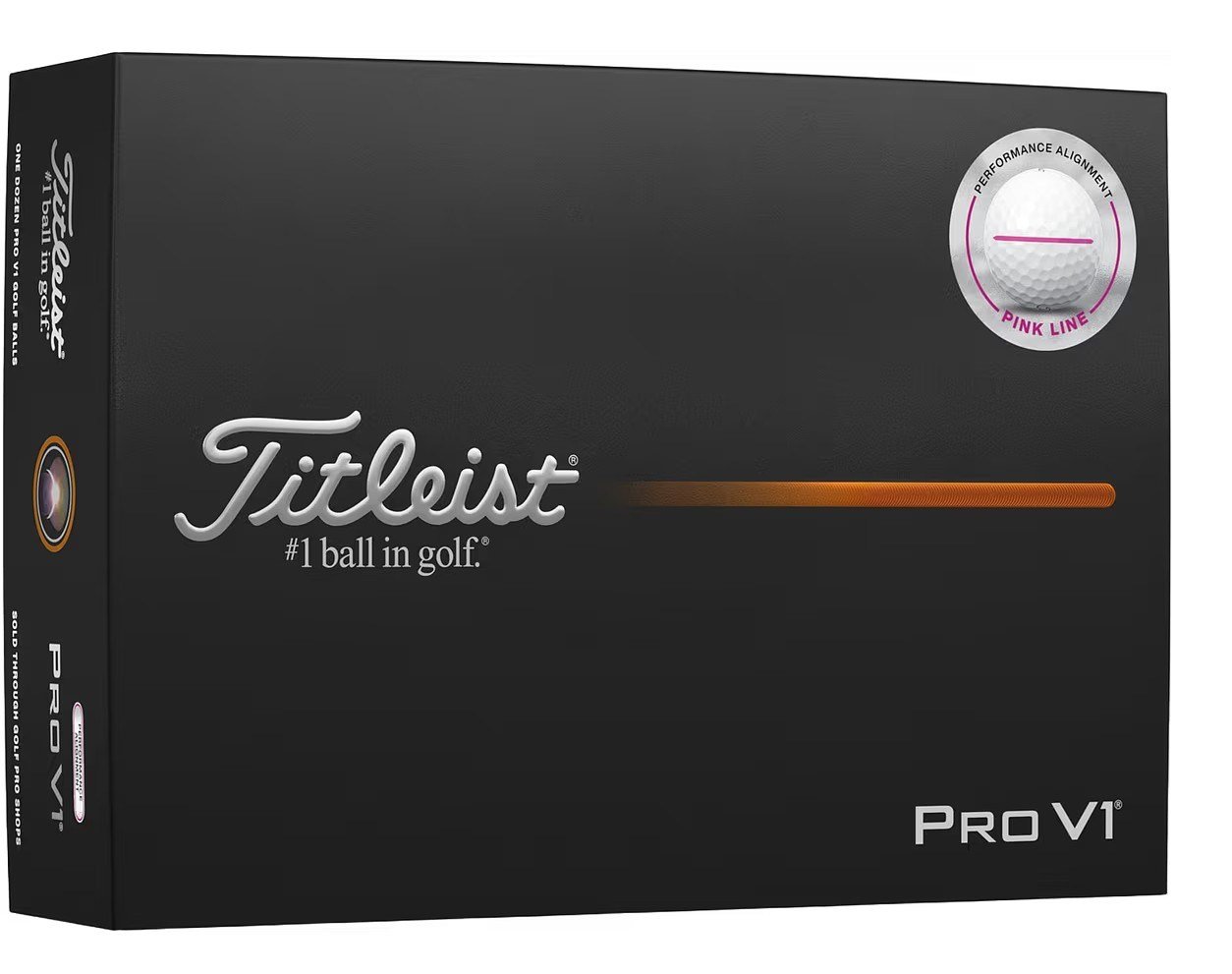 Titleist Pro V1 2025 palline da golf, Performance Alignment Pink