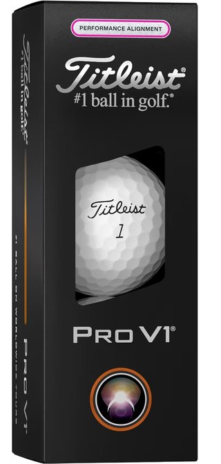 Titleist Pro V1 2025 palline da golf, Performance Alignment Pink