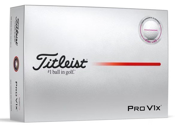Titleist Pro V1x 2025 palline da golf, Performance Alignment Pink