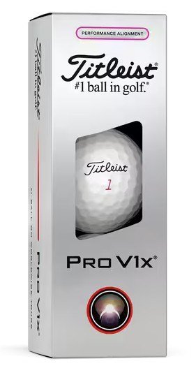 Titleist Pro V1x 2025 palline da golf, Performance Alignment Pink