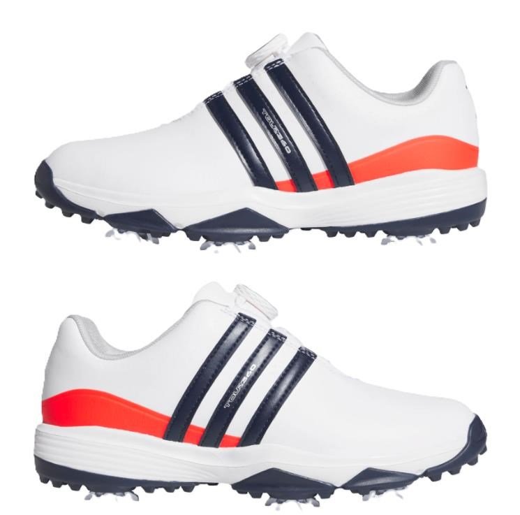 Adidas Tour360 24 Boa junior scarpe da golf, bianche